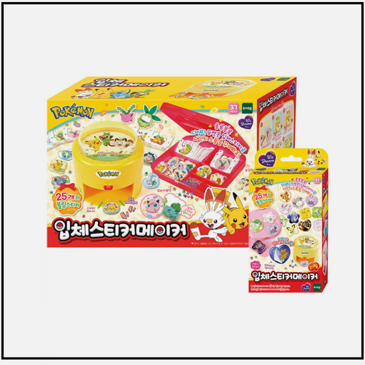 Pokemon Characters 3D Sticker Maker + Refill Set Pikachu Eevee Bulbasaur