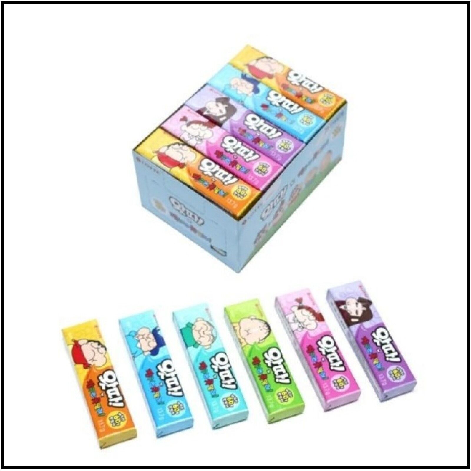 LOTTE WATTA Gum x Crayon Shin-chan - 13.7g * 25packs (1BOX) / Korean Snack