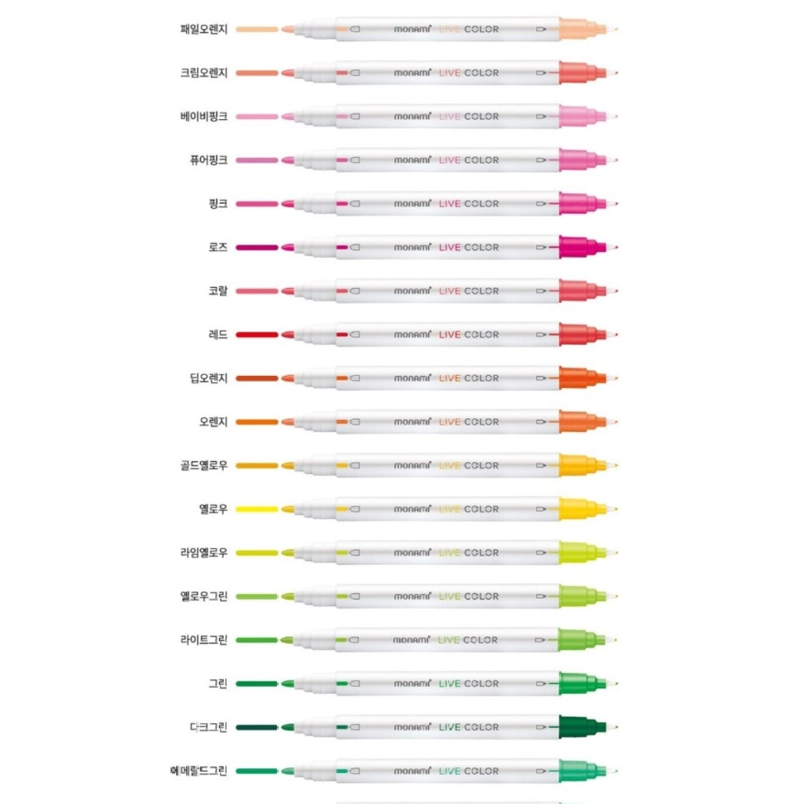 Monami Live Color Water-based Double-sided Marker Pen 36 Colors Set