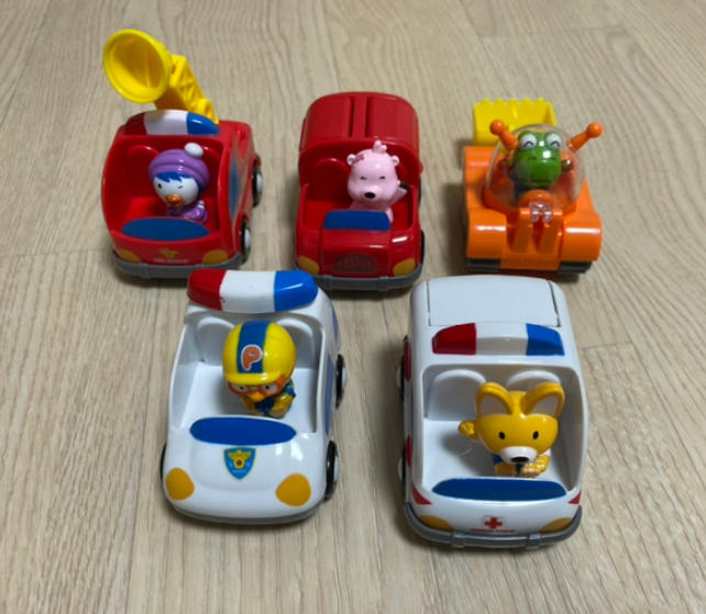 Pororo and Friends 5 Figures and 5 Mini Cars Role play Toy Set - Korea Toys