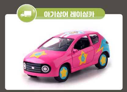 Pinkfong Baby Shark Diecast Metal Mini Car 3 Set Door Open Pull Back Sports Car