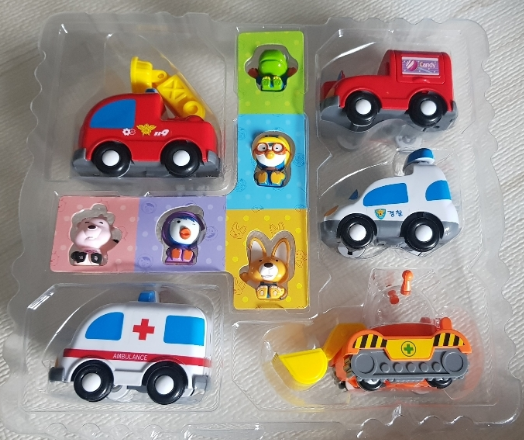 Pororo and Friends 5 Figures and 5 Mini Cars Role play Toy Set - Korea Toys