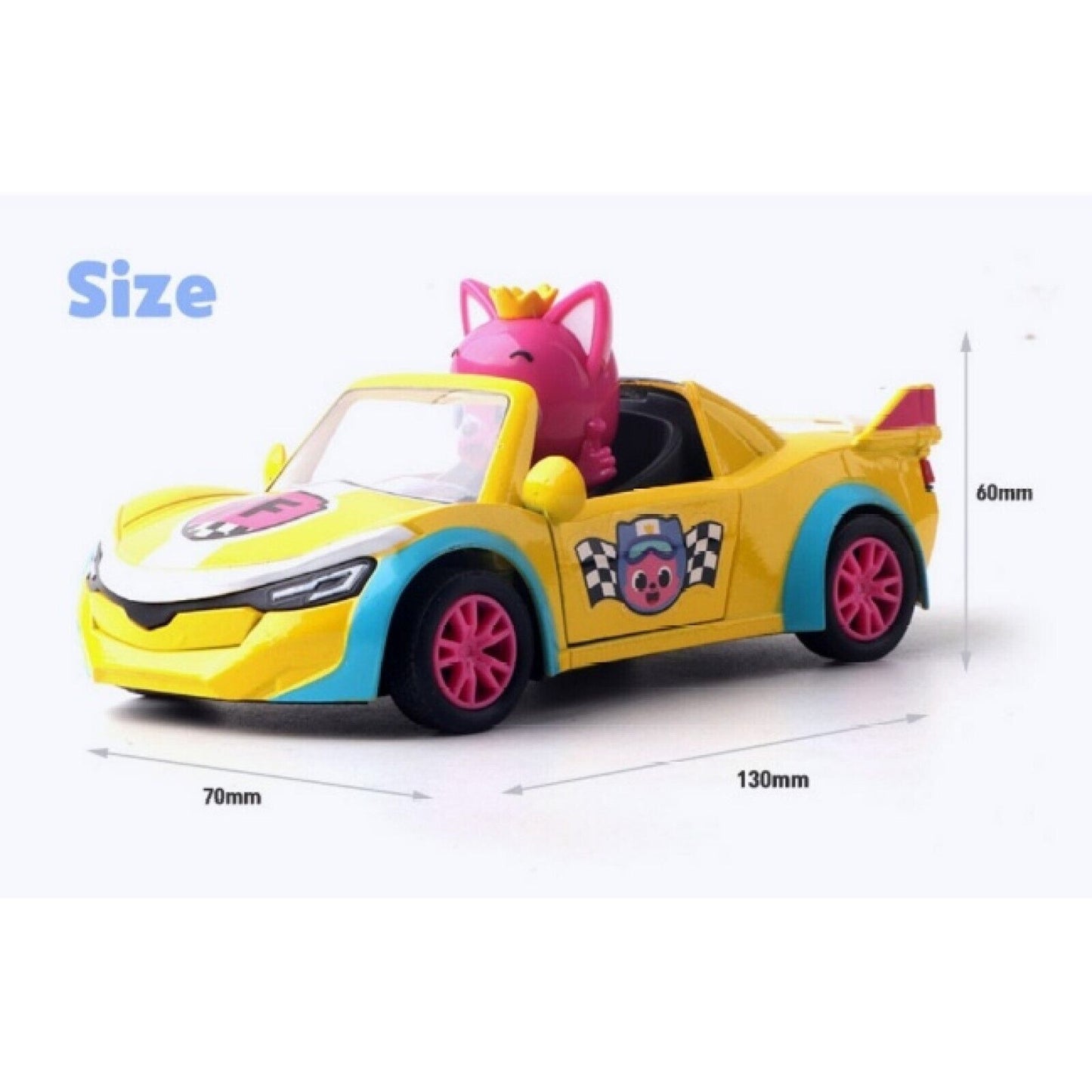Pinkfong Baby Shark Sports Car Pull Back Door Open Diecast Mini car