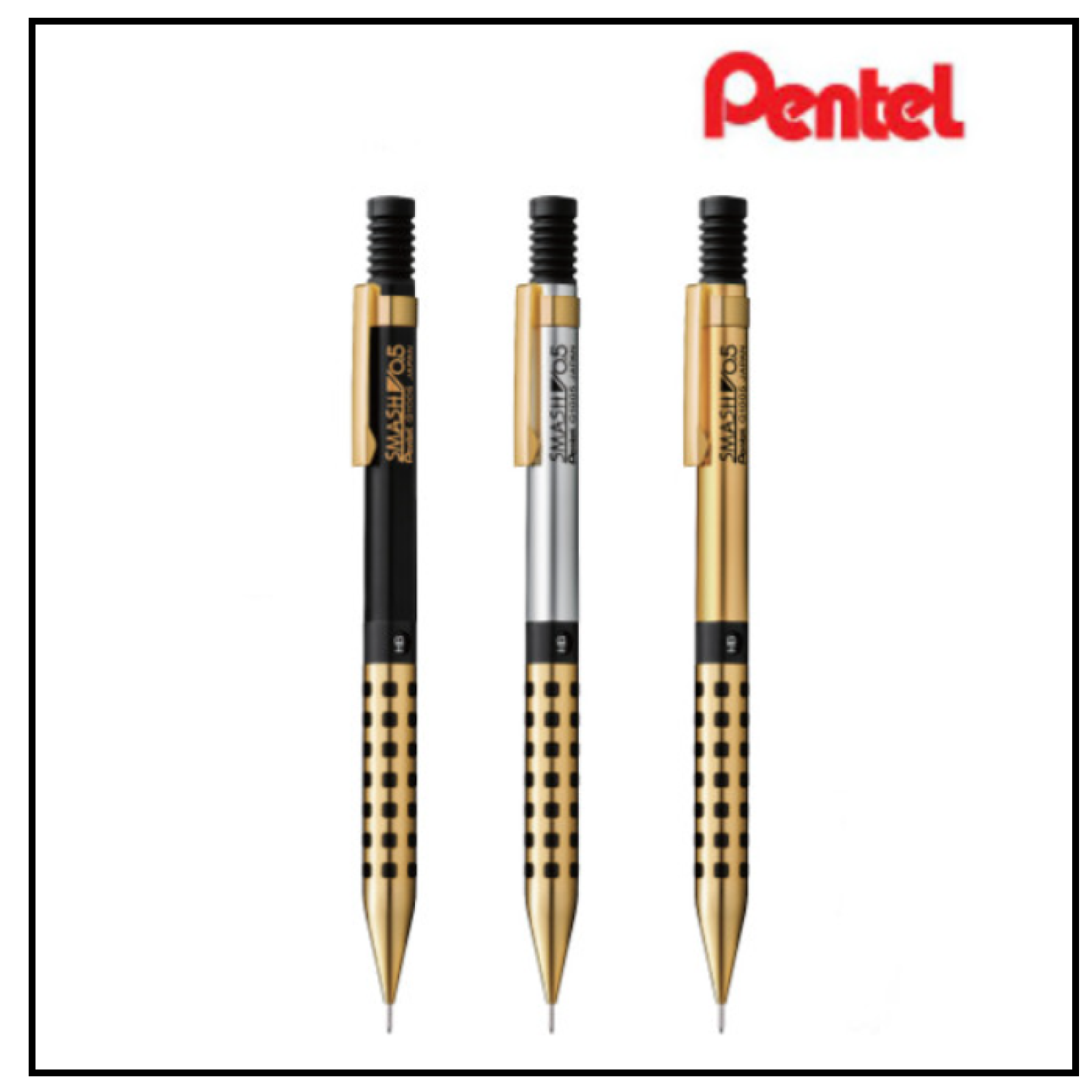 Pentel SMASH LIMITED Edition Gold 0.5mm Mechanical Q1005L-A Q1005L-X Q1005L-Z