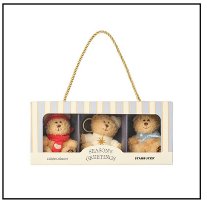 Starbucks Korea 2024 Holiday Delight Bearista Keychain set