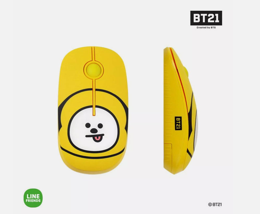BTS BT21 Official Authentic Goods Wireless Silent Mouse by LINEFRIENDS Face Type