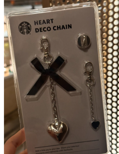 Starbucks Korea 2024 * Heart Deco Chain KeyChain
