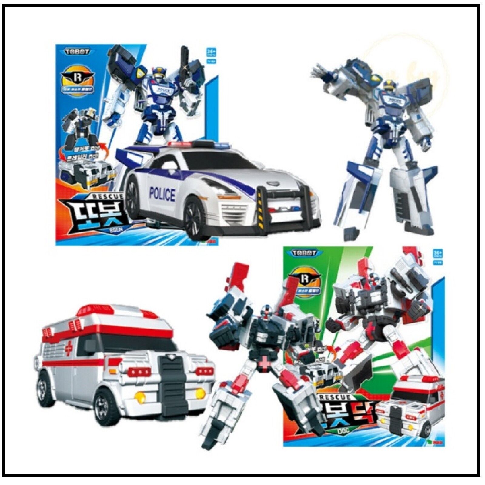 TOBOT 2023 Rescue Tobot SSEN & DOC Police Car Ambulance Tankerbot Transforming