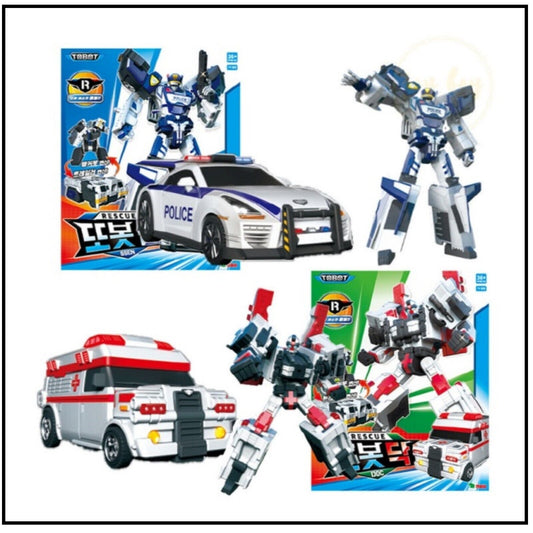 TOBOT 2023 Rescue Tobot SSEN & DOC Police Car Ambulance Tankerbot Transforming