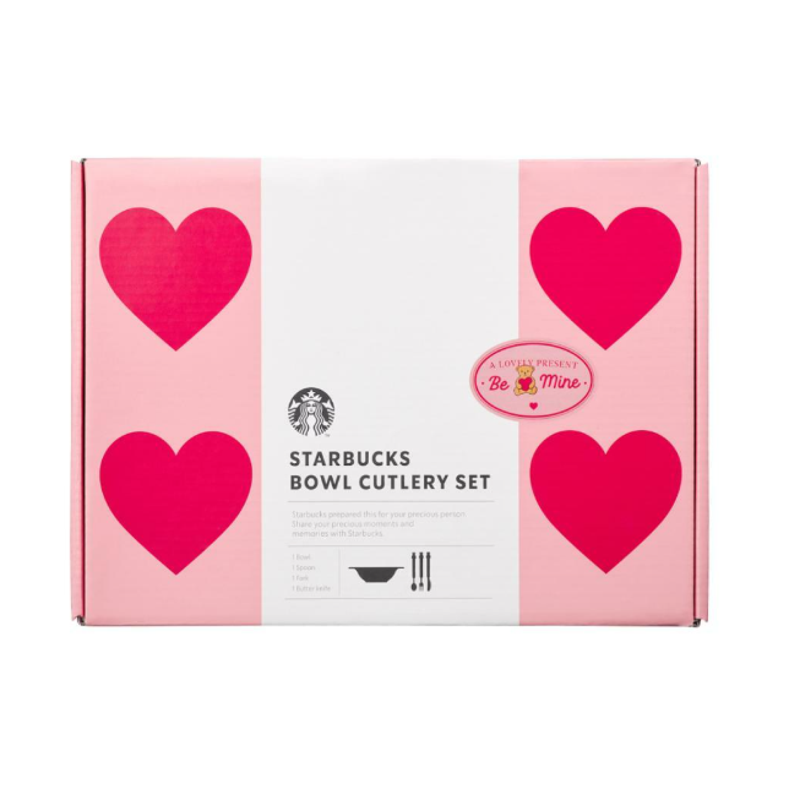 Starbucks Korea 2024 * Popping Love Bowl & Cutlery Set Valentine's Day Promotion