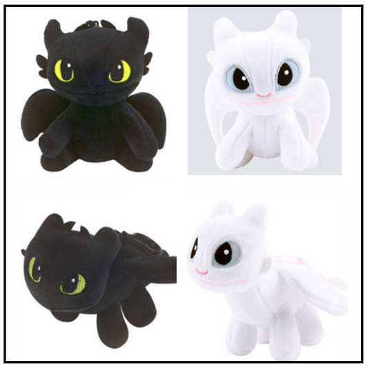 How To Train Your Dragon 3 Toothless Light Fury Keychain keyring Plush Doll 12cm