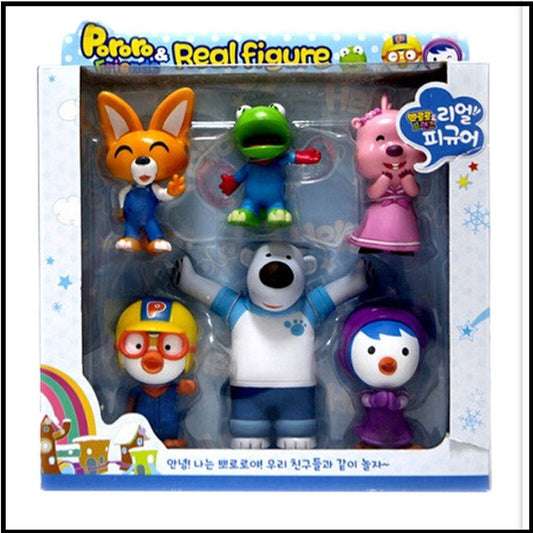 Pororo & Friends Real Figure 6pcs Character Set Kids Toy Korean Animation