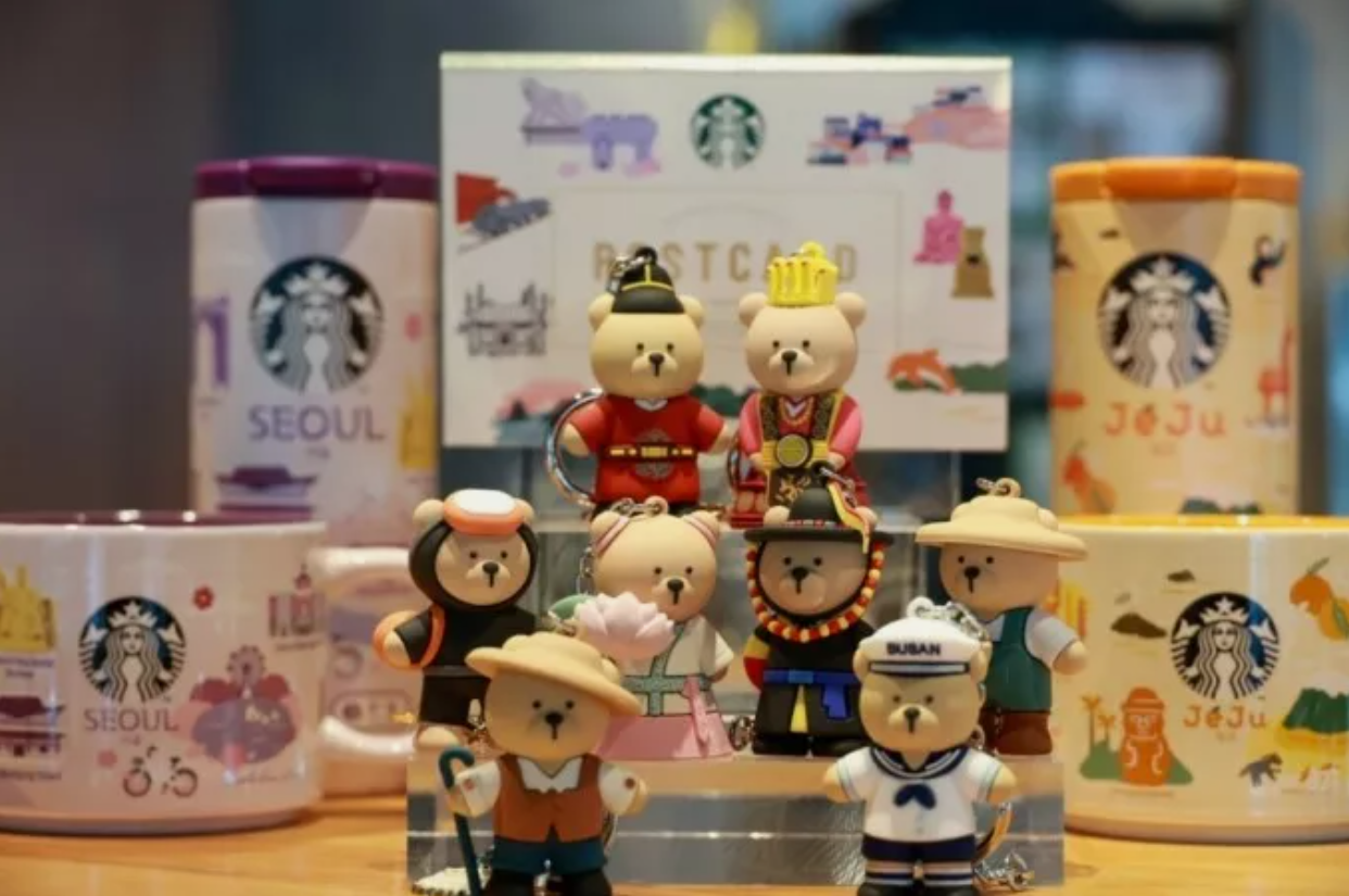 STARBUCKS Korea 2024 * Regional Collection Bearista Keychain Seoul Busan Jeju