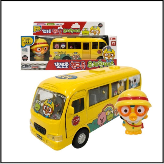 Pororo and Friends Kindergarten Bus Die Cast Toy + Pororo figure Set Kids Toys