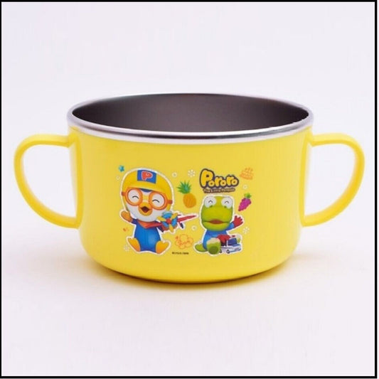 Non Slip Pororo Feeding Children Kids Baby Bowl Dish Stainless Steel Korea