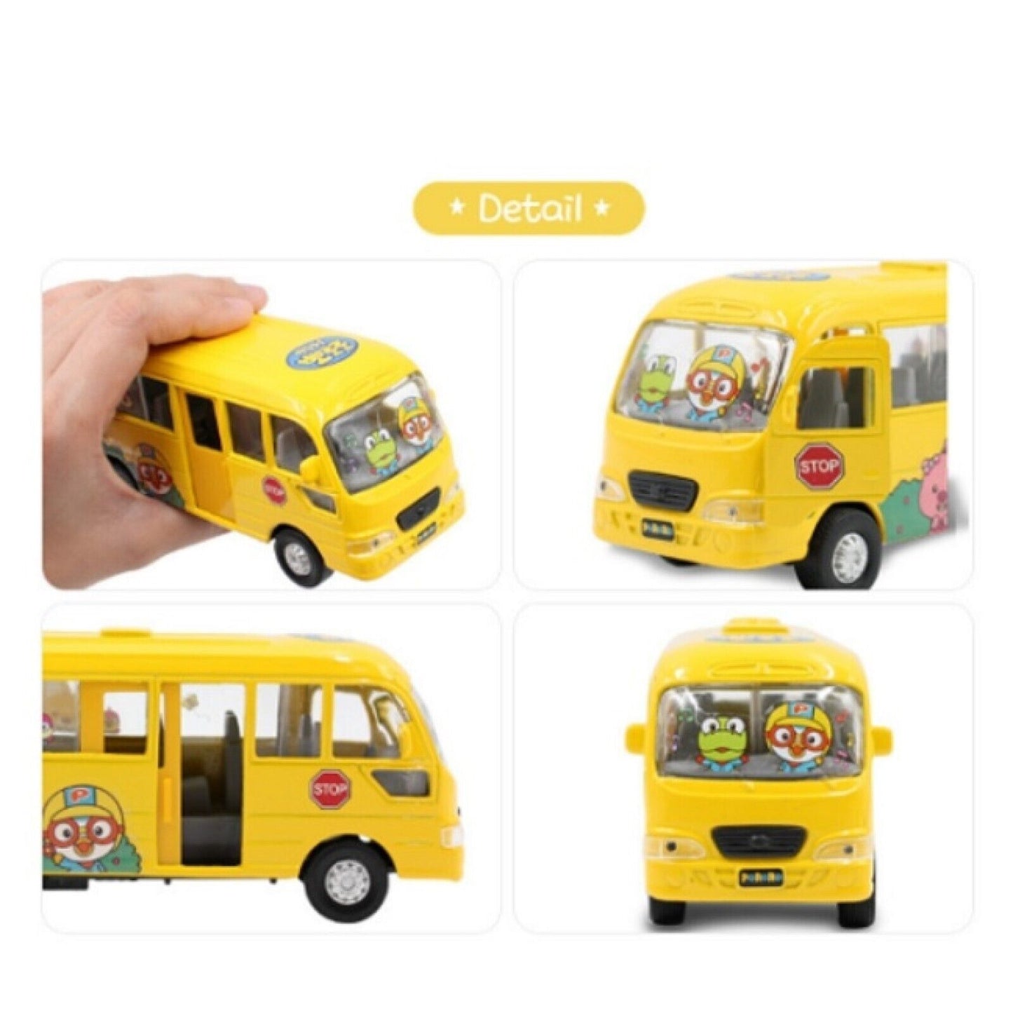 Pororo and Friends Kindergarten Bus Die Cast Toy + Pororo figure Set Kids Toys