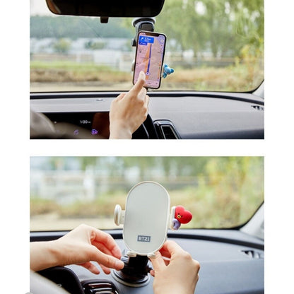 LINE FRIENDS BT21 Minini Wireless Car Charger Phone Holder Mount Fast Charging