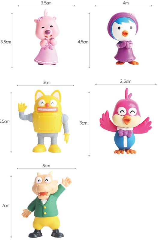 Pororo & Friends Real Figure 9 Set Korean Character Toy