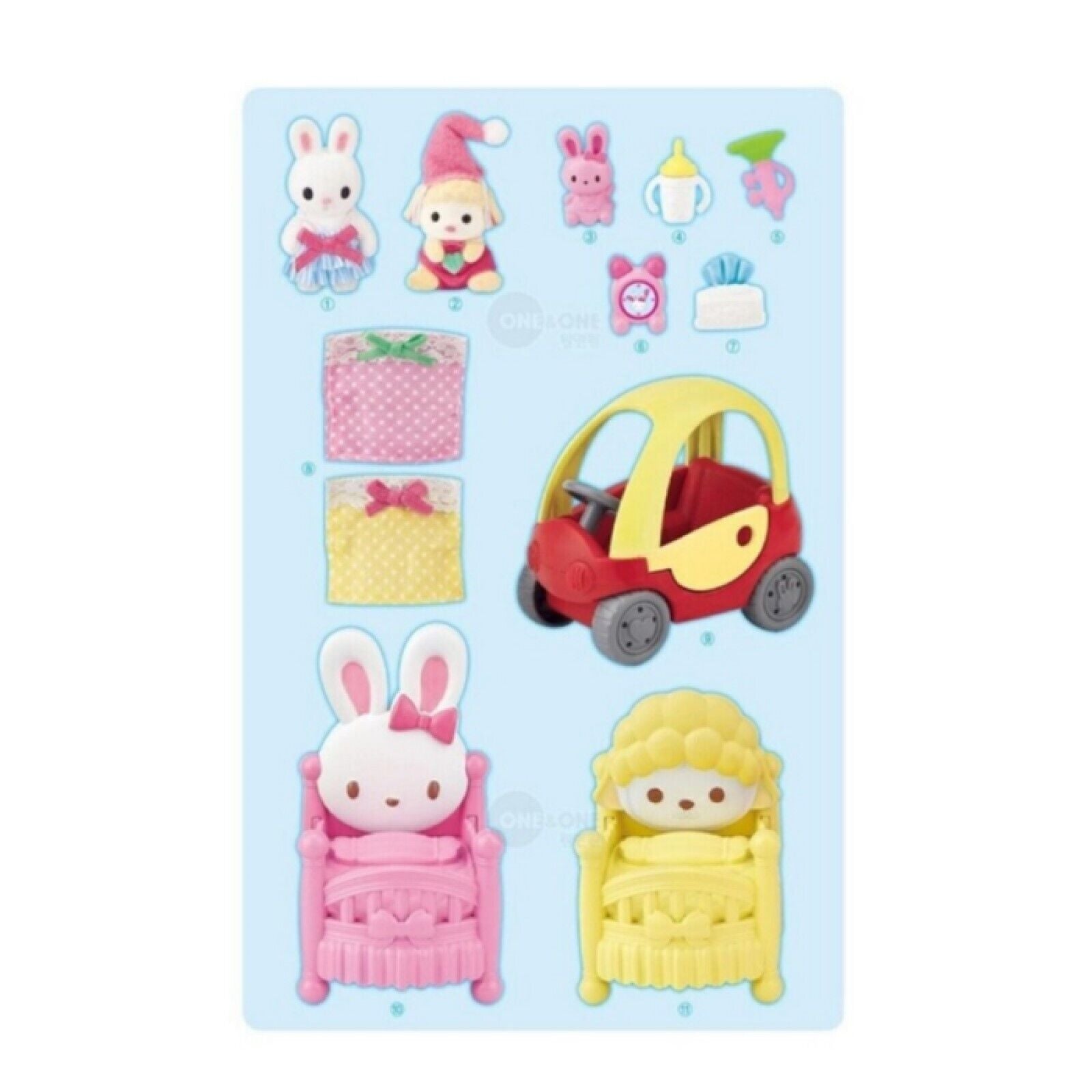 Konggi Rabbit Dreamy Nap Time Play Dollhouse Roleplay Toy Figure Kids