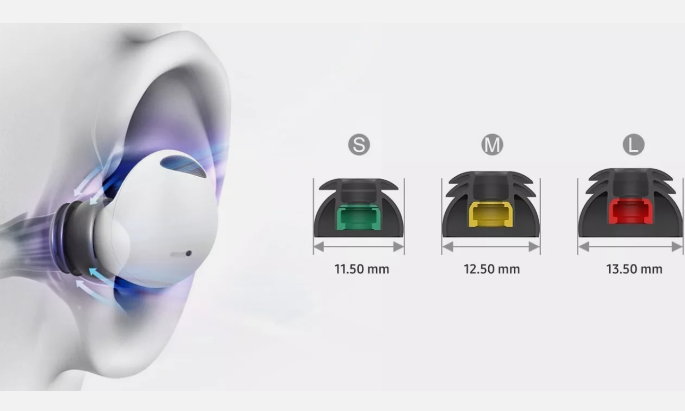 diofit Galaxy Buds2 Pro Premium MULTI FLANGE Eartips  S/M/L Samsung Authorized