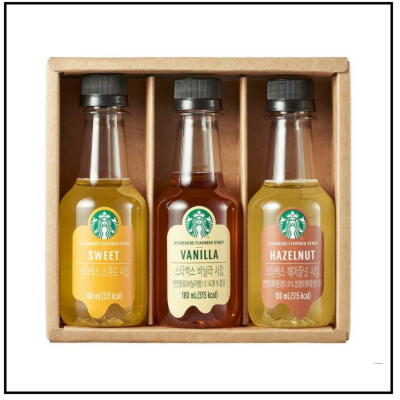 Starbucks Korea syrup assortment 3P Sweet, Vanilla, Hazelnut 180ml