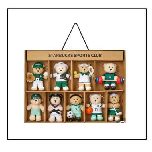 Starbucks Korea 2024 * Sports Club Bearista Keychain Set 9 Types