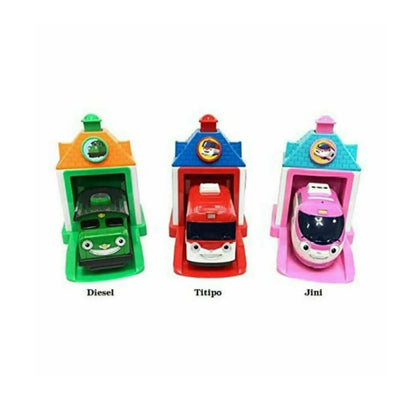 Titipo and Friends Shooting Train Toy 3P SET (Titipo, Jini, Diesel) Korea Toy