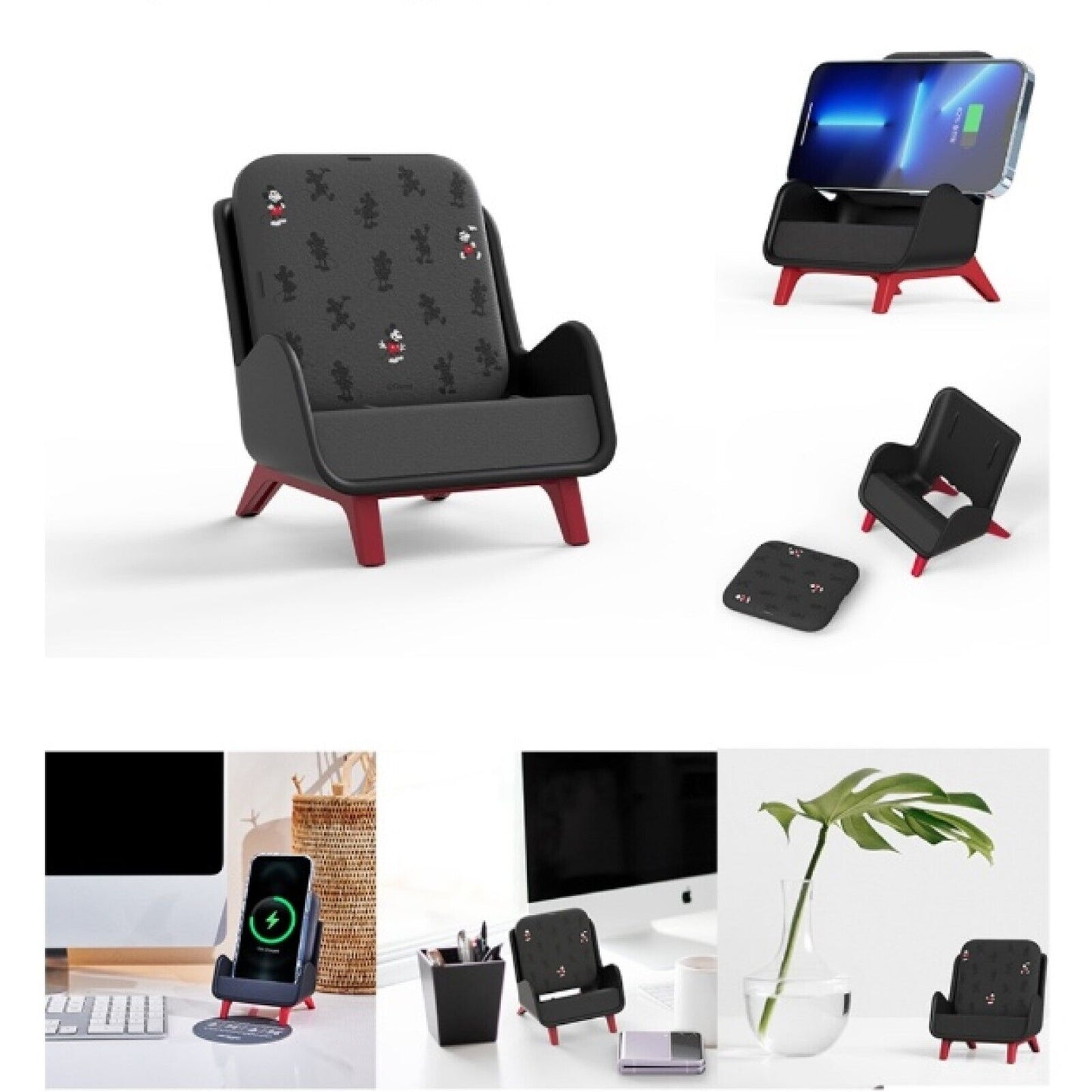 Disney Sofa Couch Galaxy Z Flip Wireless Charger/Samsung/Mickey Mouse/Bambi