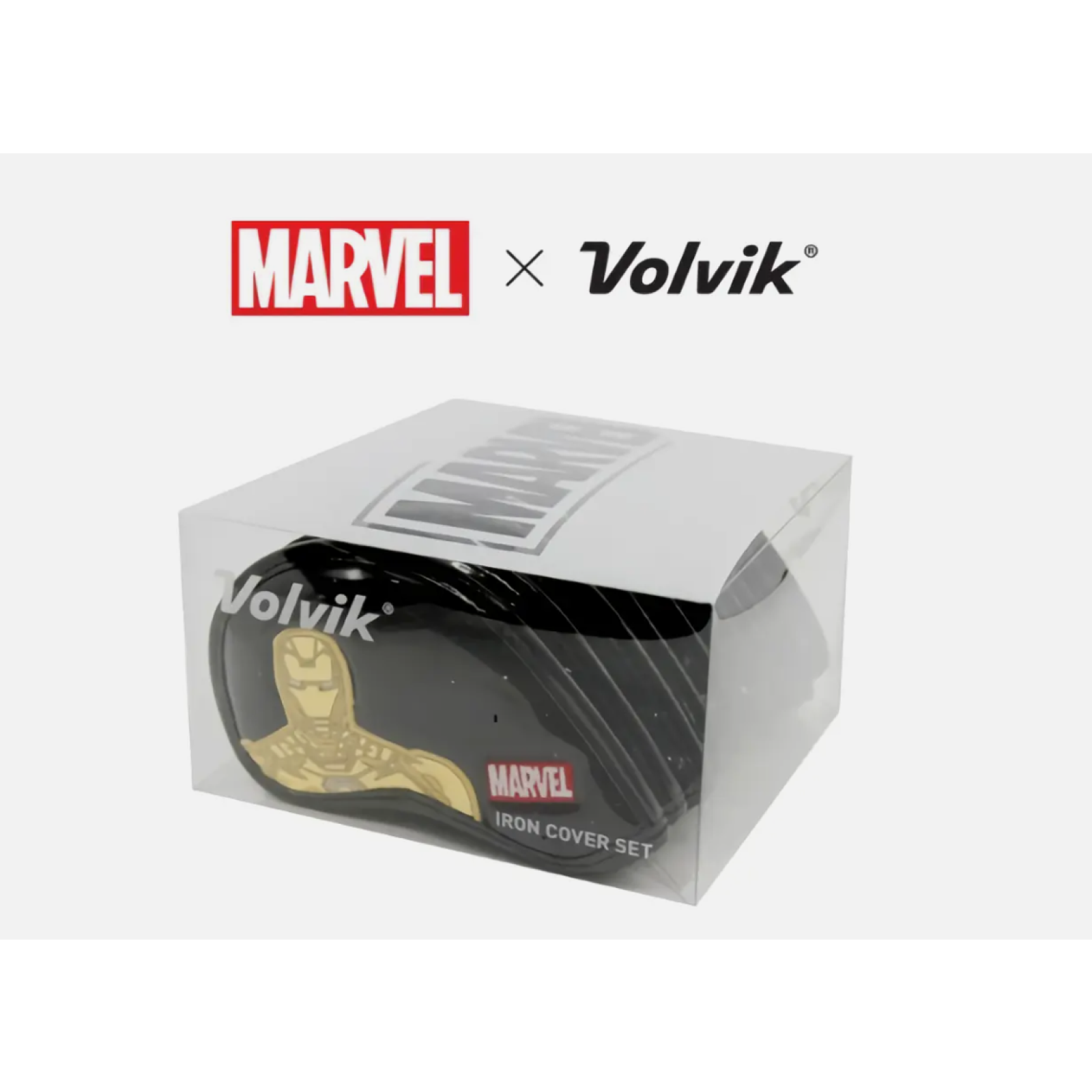 New Volvik Marvel Golf Ironman Iron Head Cover 9Pcs Glove for Club Authentic
