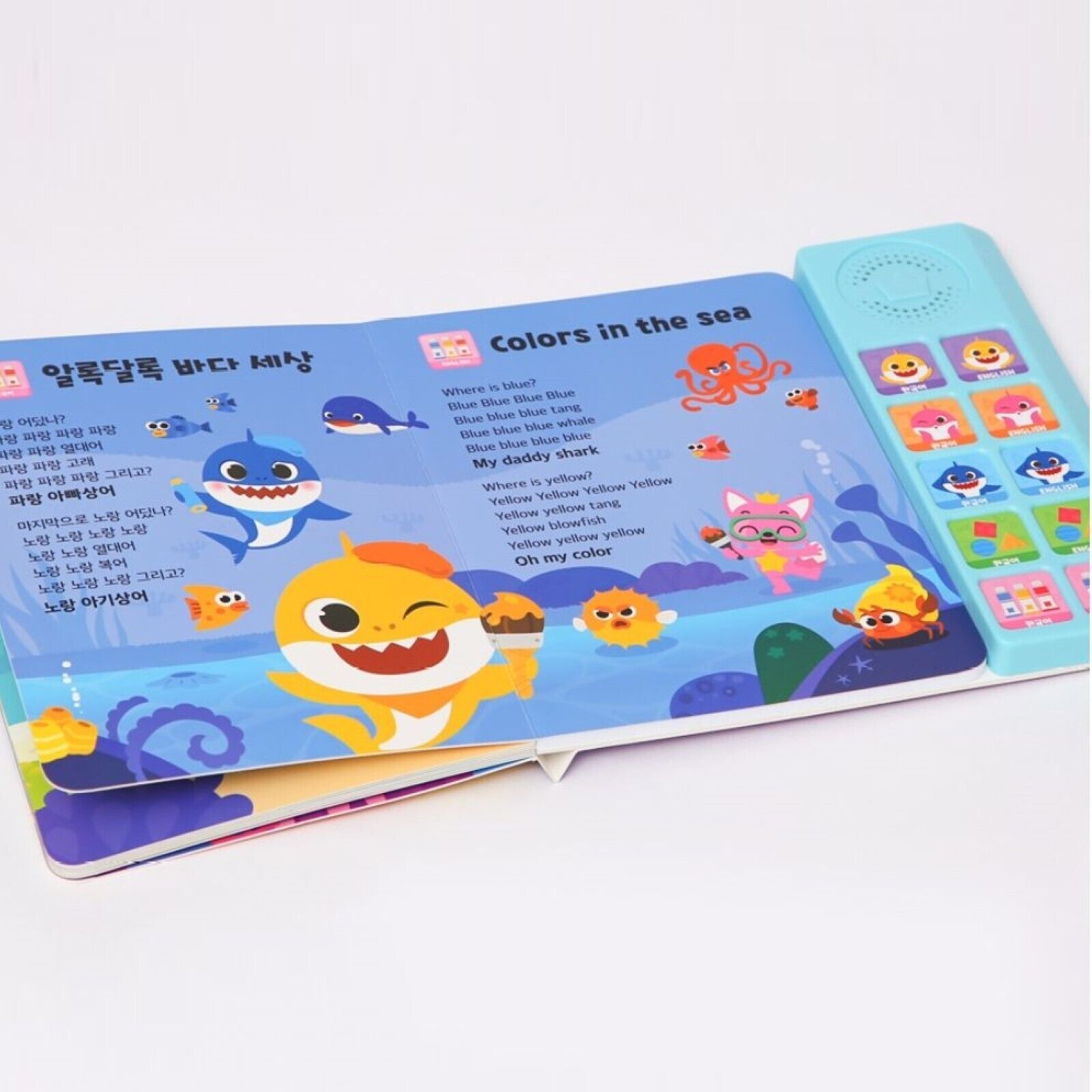Pinkfong Baby Shark Family Dual Sound Book English & Korean 10 Songs Kid Baby