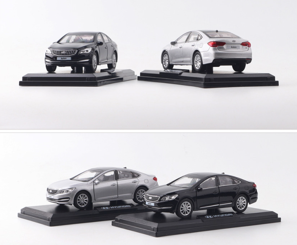 Hyundai Motor Diecast Mini Car * Aslan * 1:38 Scale Miniature Display Black Gray