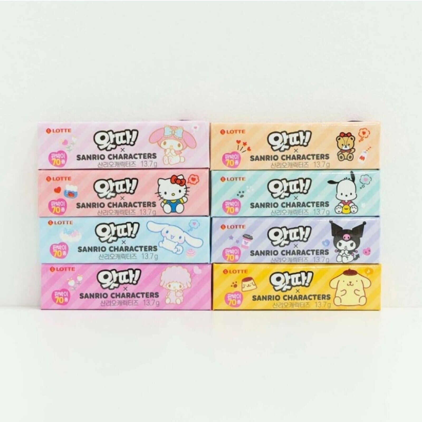 LOTTE WATTA Gum x Sanrio Characters - 13.7g * 25packs (1 BOX) / Korean Snack