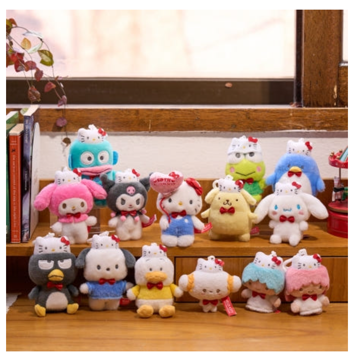 Sanrio Characters Hello Kitty 50th Anniversary Key Ring Chain Plush Doll