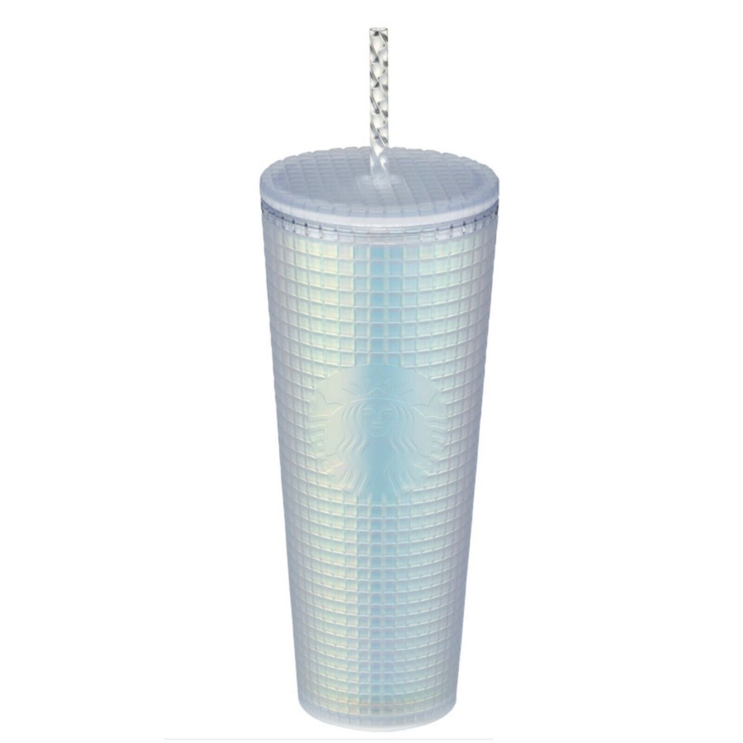 Starbucks Korea Limited * 22  Soft White Grid Cold Cup 709 ml 2022 Summer 24 oz