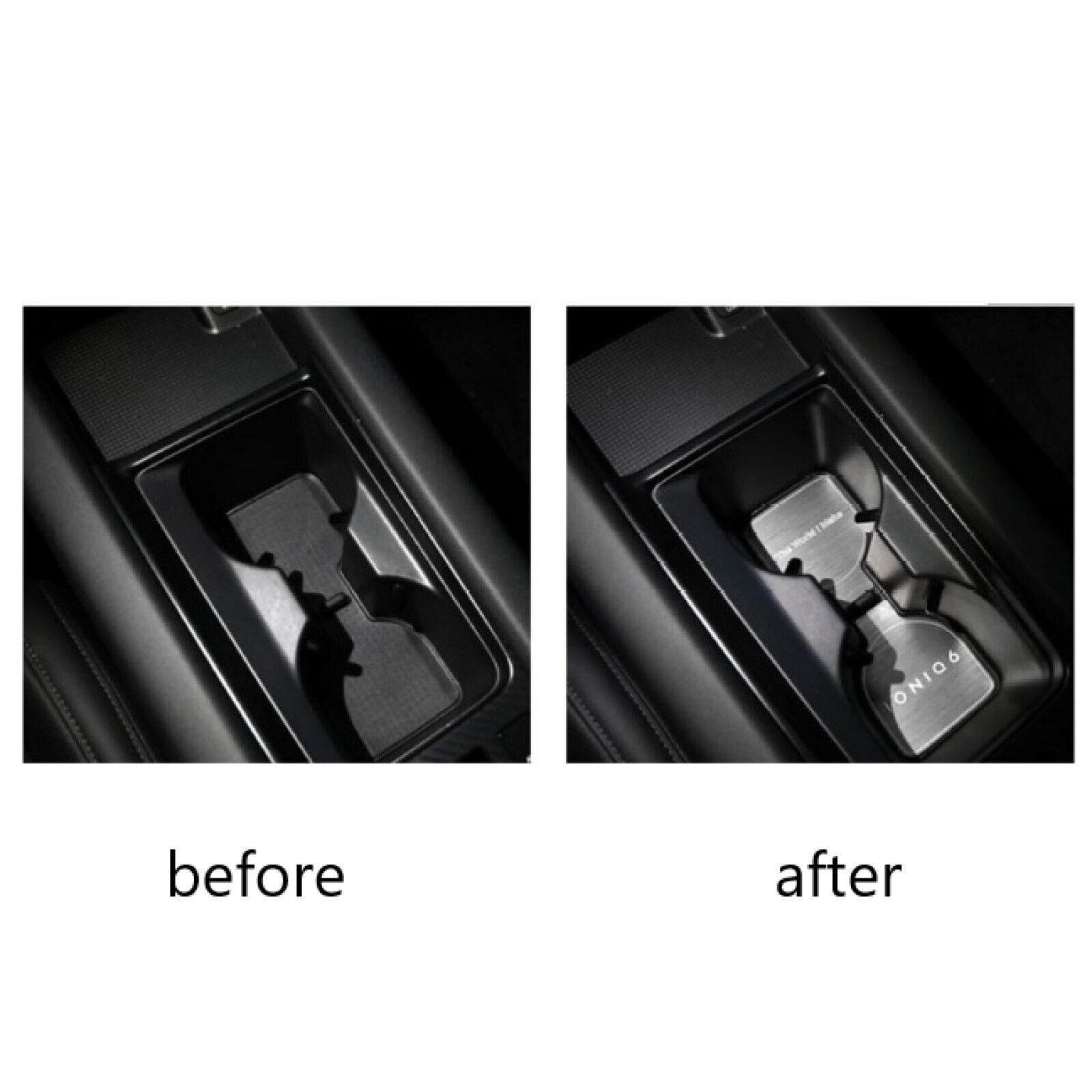 CUP HOLDER INSIDE CONSOLE PLATE METAL KITS For Hyundai IONIQ6 2022+ Accessories