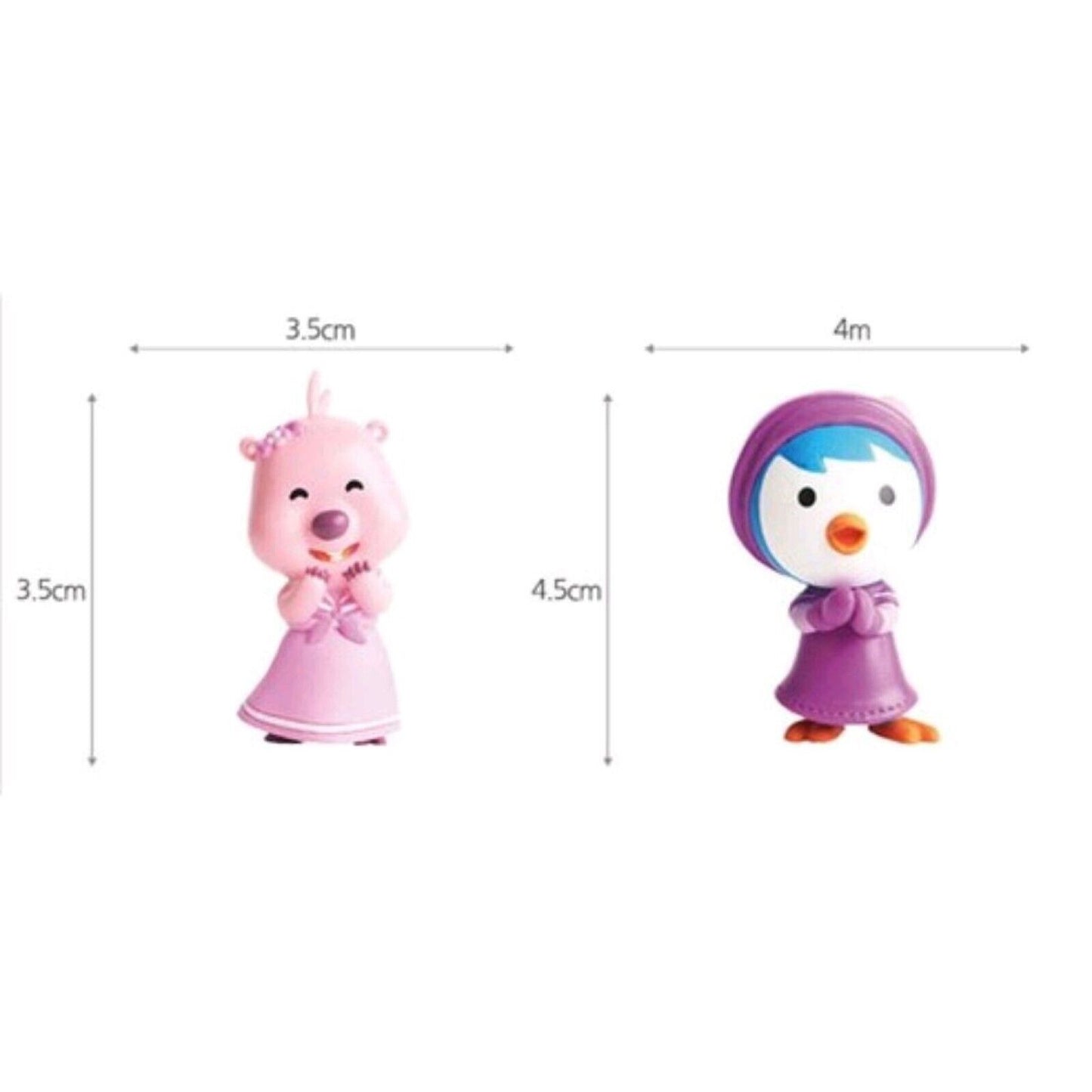 Pororo & Friends Real Figure 6pcs Character Set Kids Toy Korean Animation