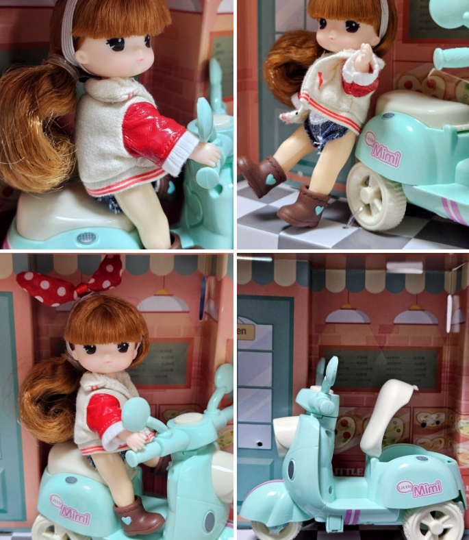 Mimi World Where are you going? Little Mimi Doll Pizza Delivery On a Scooter