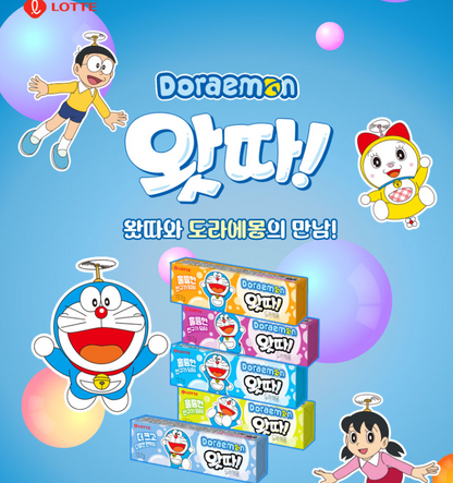 LOTTE WATTA Gum x Doraemon - 13.7g x 25packs ( 1 BOX )