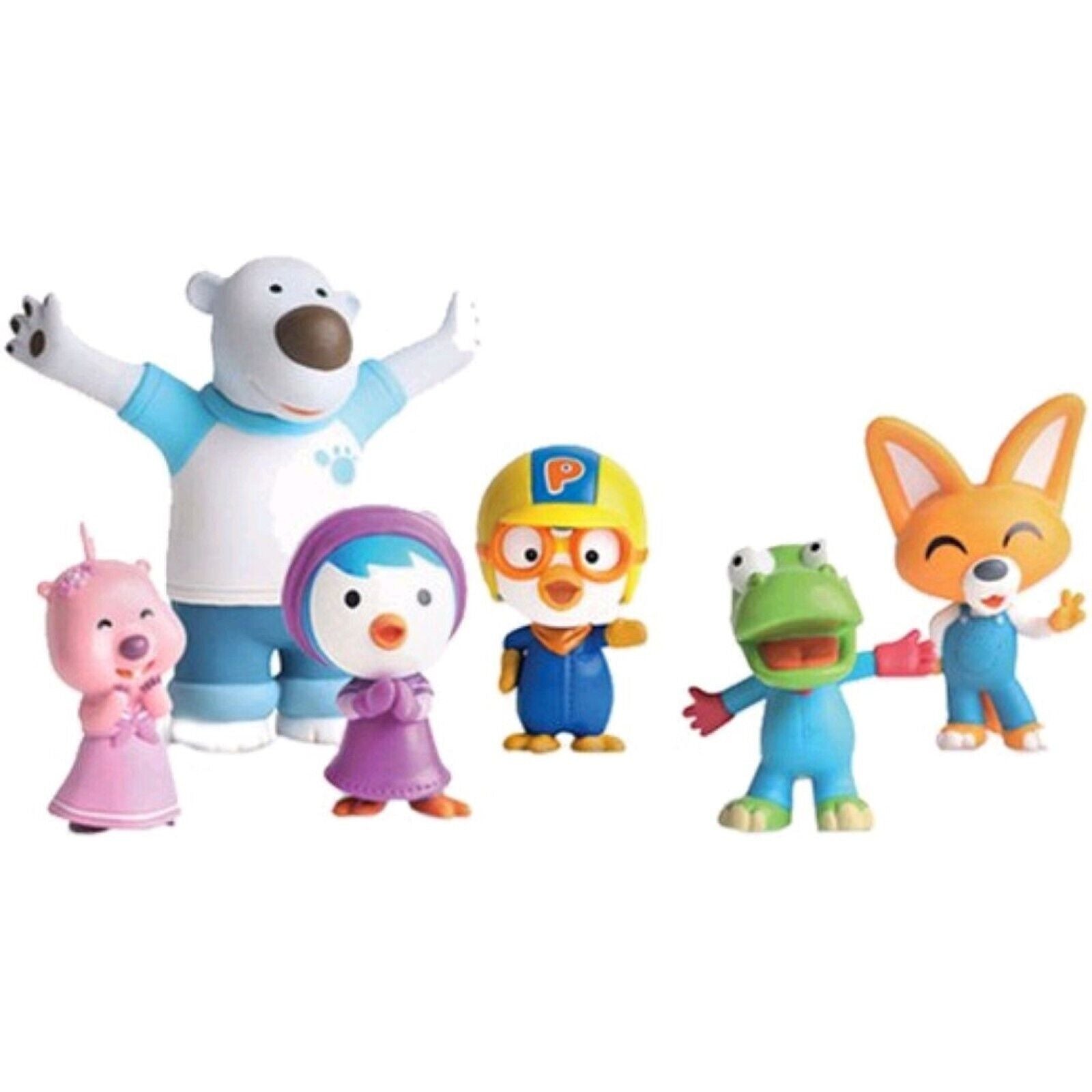Pororo & Friends Real Figure 6pcs Character Set Kids Toy Korean Animation