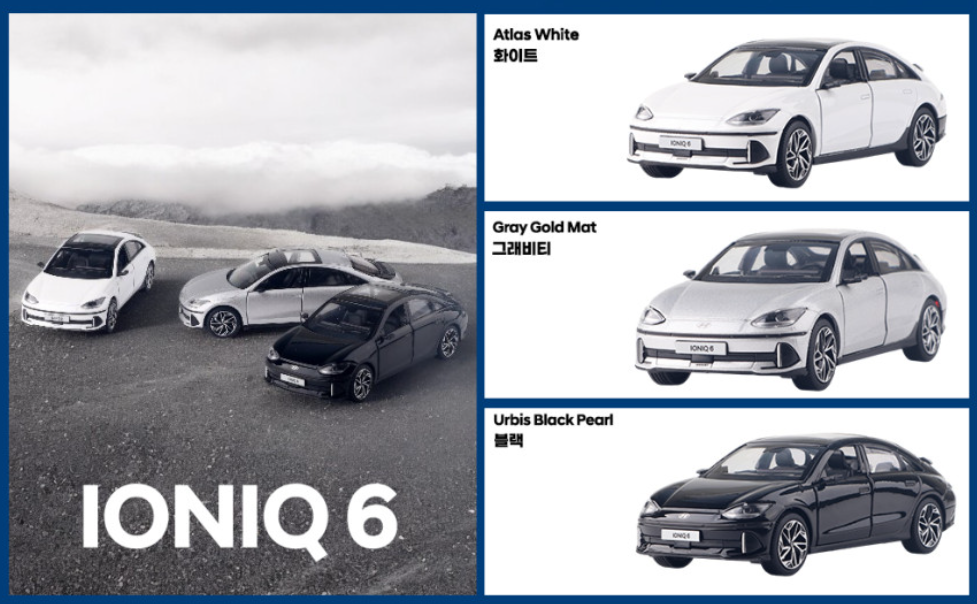 Hyundai * IONIQ 6 * 1:38 Miniature Diecast model Display Car Toy