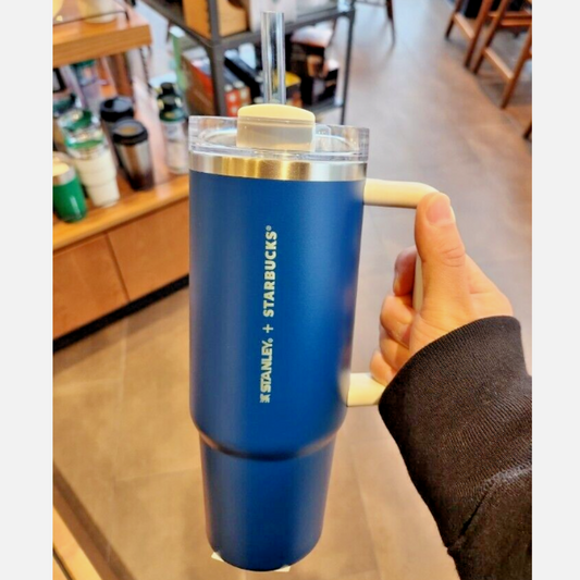 STARBUCKS KOREA 2024 * new year SS Blue Quencher Handle Tumbler 887ml