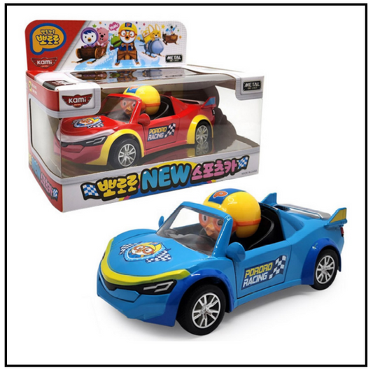 Pororo New Sports Car Pull Back Mini Car Random Color Korean Animation Baby Toy