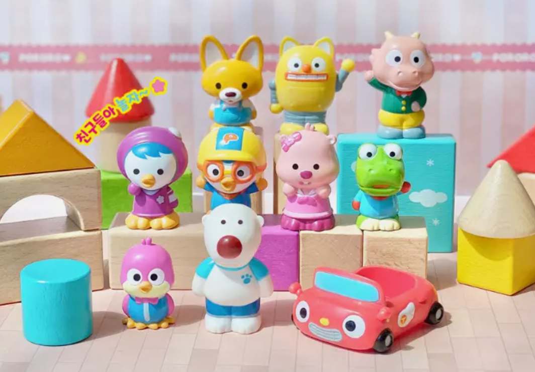 Pororo & Friends Finger Figure 10 Character Baby Kids Toys Set Korean Animation