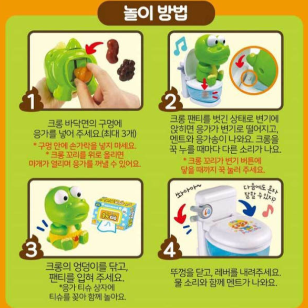 Pororo Crong Toilet Education Play Set Korean Kids Toy