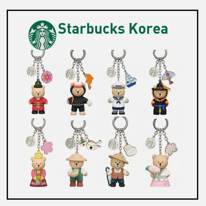 STARBUCKS Korea 2024 * Regional Collection Bearista Keychain Seoul Busan Jeju