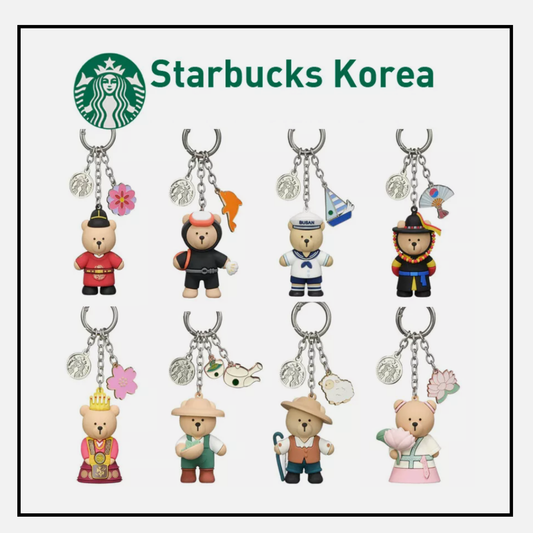STARBUCKS Korea 2024 * Regional Collection Bearista Keychain Seoul Busan Jeju