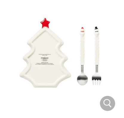 Starbucks Korea 2024 Holiday Friends Plate & Cutlery Set holidayfriends