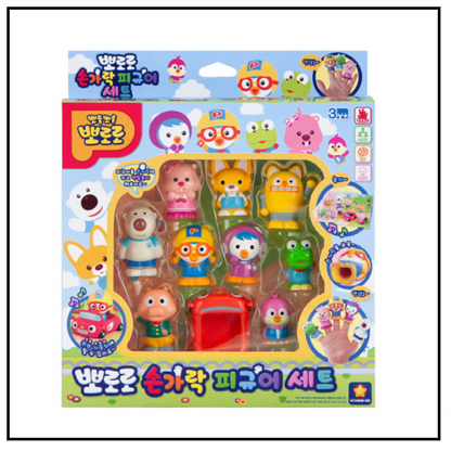 Pororo & Friends Finger Figure 10 Character Baby Kids Toys Set Korean Animation