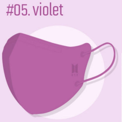 [ 10 PCS ] K-pop BTS Face Color Mask Breathe Together Violet - Dynamite