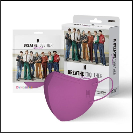 [ 10 PCS ] K-pop BTS Face Color Mask Breathe Together Violet - Dynamite